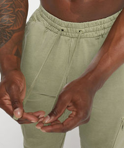 Pantalones de chándal de algodón personalizados para hombre, pantalones de entrenamiento de ajuste atlético, ropa de gimnasio transpirable suave, pantalones con puños - Product Image 4