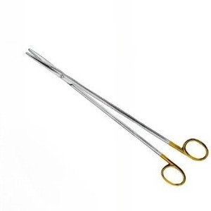 Tijeras Nelson Metzenbaum TC Rectas de 25 cm, Tijeras Quirúrgicas Manuales de Acero Inoxidable Plateadas y Doradas - Product Image 3