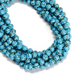 Cuentas de turquesa facetadas de cobre azul de tamaño personalizado de calidad AAA +, piedras preciosas naturales para hacer joyas DIY, cuentas sueltas al por mayor - Product Image 4