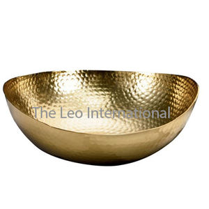 Cuenco Decorativo de Acero Inoxidable con Textura Martillada y Baño de Oro, Estándar Japonés, Alta Calidad, para Mesa - Product Image 1