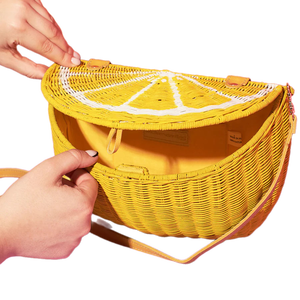 Bolso de Mano de Mimbre y Ratán con Diseño de Limón para Mujer, Estilo Veraniego, para Vacaciones de Verano, Bolso Amarillo Hecho a Mano - Product Image 4
