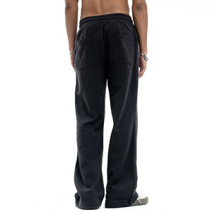 Ropa informal desgastada para hombre, pantalones de chándal acampanados holgados, de poliéster/algodón, de felpa francesa, antibolitas, de peso pesado - Product Image 4