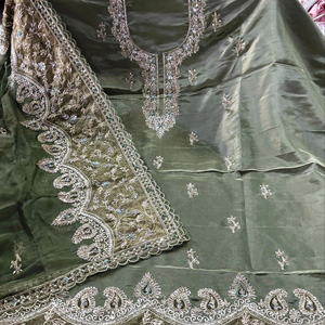 ชุดสูทผ้าไหมปักด้วยมือดีไซน์เนอร์ทันสมัยสำหรับผู้หญิงแฟชั่นอินเดียแบบดั้งเดิมสำหรับงานปาร์ตี้ - Product Image 1