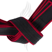 Cinturón de Artes Marciales Negro para Maestro, Logotipo Personalizado Bordado, Nombre, MOQ Bajo, Estilo Antiguo, 5 cm de Ancho, Cinturón de Karate Unisex de Poliéster/Algodón
