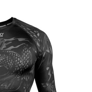 Protège-éruptions cutanées à compression personnalisée manches longues Jiu Jitsu Kimono extensible MMA équipement de combat conception OEM vêtements d'arts martiaux 100% - Product Image 3