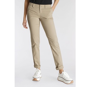 Pantalones Casuales de Lona para Mujer, Corte Ajustado, Color Sólido, Frente Plano, Cintura Alta, Marca BD - Product Image 4