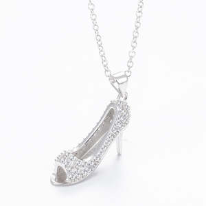 Collana con Pendente a Stiletto in Cristallo in Oro 18K e Argento Sterling, Elegante e Lussuosa - Product Image 1