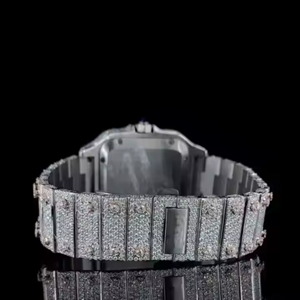 Correa de acero inoxidable VVS Moissanite Diamante tachonado automático hecho a mano relojes de pulsera para hombres disponibles a los mejores precios - Product Image 3