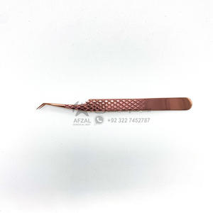 แหนบต่อขนตาแบบปลายไฟเบอร์ใหม่แหนบต่อขนตาสีโรสโกลด์แบบยั่งยืนแหนบต่อขนตา45องศา - Product Image 1