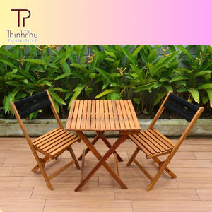Ensemble de bistrot d'extérieur en bois d'acacia moderne et contemporain de haute qualité de Thinh Phu, mobilier d'extérieur_ ODM - Product Image 2
