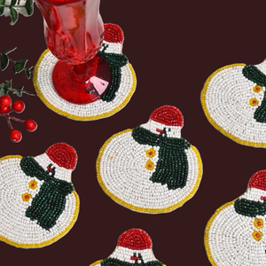 Ensemble de quatre ornements de bonhomme de neige en perles faits à la main, écologiques et de haute qualité, décoration de sapin de Noël, décoration de la maison, cadeau de vacances unique - Product Image 6