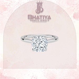 Cojín corte 1-3 CT Centro Laboratorio cultivado diamante compromiso anillo solitario tres piedras diseño regalo de Navidad para mujeres - Product Image 5