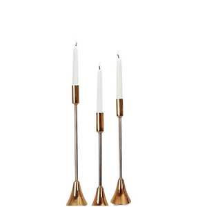 Ensemble de trois bougeoirs élégants en métal fabriqués à la main pour les événements de Noël, les mariages, les piliers en vrac, les autres pots de bougies - Product Image 1