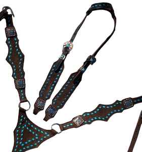 Alta calidad Horse One Ear Headstall Breast Collar Set Tack al mejor precio - Product Image 4