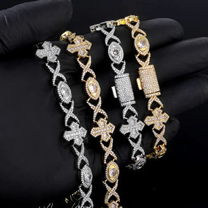 Collar de Cadena Cubana Infinita de Plata 925 con Diamante Moissanite GRA Cruzado para Hombre, Joyería Fina Premium Estilo Hip Hop - Product Image 3