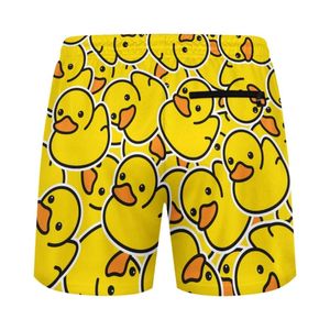 Pantalones cortos de playa Premium para hombre con cintura con cordón Pantalones cortos de baño con sublimación estampados amarillos Decoración con patrón - Product Image 3