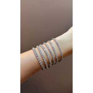 Pulsera de Diamantes Minimalista de 0.10 CT para Mujer, Joyería Fina Delicada y Elegante, Regalo, Pulsera de Diamantes Reales - Product Image 3