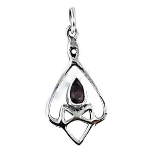 925 Silver Religious Style Amethyst <b>Pendant</b> with Diamond Religious Gemstone Jewelry for Women for Party or Gift - Product Image 3