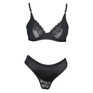 Ensemble soutien-gorge et culotte pour femme - Noir - Product Image 1