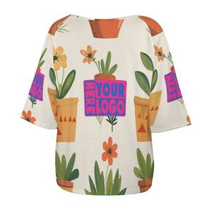 Camiseta Holgada Personalizada con Hombros Descubiertos y Manga Media para <span class=keywords><strong>Mujer</strong></span> - Product Image 4