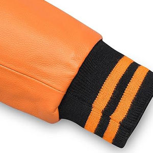 Vestes d'université de conception récente à prix B2B avec manches en cuir et logo de couleur personnalisés Veste d'université chaude Letterman pour unisexe - Product Image 4