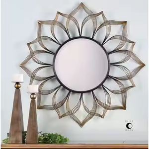Miroir mural en métal de conception moderne artisanale, style luxueux et complexe, écologique, durable, taille personnalisable pour chambre à coucher, entrée - Product Image 4
