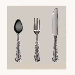 Juego de cubiertos de metal con mango de diseño dorado, juego de cubiertos de metal que refleja la sofisticación en cada detalle - Product Image 2