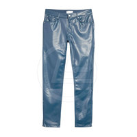 Pantalon en cuir décontracté pour homme, taille mi-haute, léger, respirant, coupe droite, avec braguette boutonnée