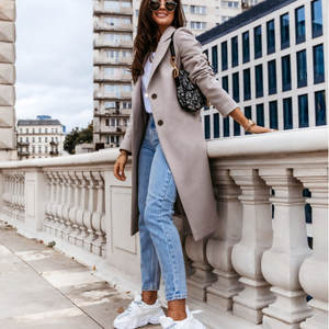 Manteau trench pour femme à manches longues, double boutonnage, avec capuche et revers, en tissu tricoté imperméable, rembourré en coton, pour l'automne, avec ceinture - Product Image 3