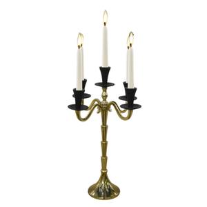 Support de bougie de table de mariage vintage à 5 bras en aluminium argenté, candélabre en métal poli pour la décoration de table et d'événements à domicile - Product Image 6