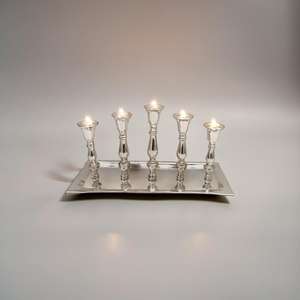 เชิงเทียนอลูมิเนียม5ดวงสำหรับตกแต่งบ้าน - Product Image 1