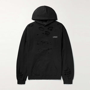 Sudadera con capucha desgastada personalizada para hombre, ropa de calle de algodón de alta calidad, Sudadera con capucha de invierno para hombre a la venta - Product Image 3