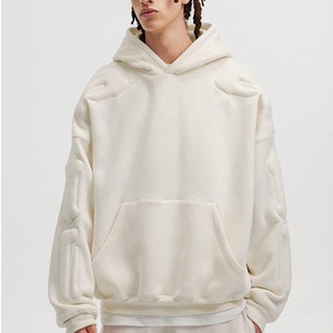 Sudadera con capucha térmica Deboss/Relieve 3D de alta calidad para hombre personalizada de tendencia 500 Gsm Pullover Kangaroo Pocket Print Made Fleece - Product Image 1