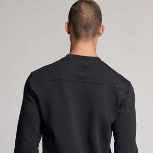 Cotton Blended Mens <b>Black</b> Crewneck Sweatshirt <b>Long</b> <b>Sleeve</b> Pullover Solid Color Plain Fleece <b>Top</b> Casual Winter Streetwear - Product Image 6