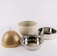Hochwertiger, langlebiger Edelstahl-Topf im Bohemian-Design, handgefertigter luxuriöser polierter Kasserolle-Deckel, Tisch-Speisenwärmer