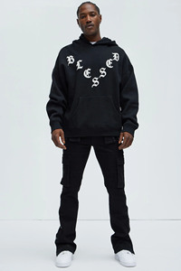 Invierno gráficos personalizados Unisex Sudadera con capucha de lana letra gruesa 3D Puff impresión hombres pulóver sudaderas con capucha térmicas de gran tamaño - Product Image 2