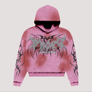 Vente en gros de sweats à capuche délavés vintage avec logo personnalisé de haute qualité en vrac éponge française surdimensionnée 100% coton - Product Image 3