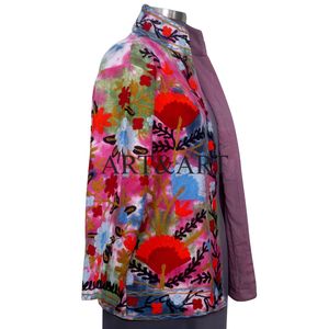 Abrigo de Invierno para Mujer, de Algodón, Bordado a Mano, Acolchado, Estilo Suzani, Chaqueta Informal para Salir - Product Image 4