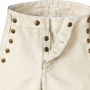 Pantalon classique vintage de style guerrier napoléonien, coupe droite, en toile écologique légère, pour homme, modèle traditionnel et détaillé. - Product Image 6
