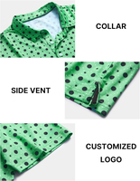 Kaos Golf Pria Cepat Kering UPF 50+ Rajutan Ramah Lingkungan dengan Trim Kontras dan Logo Depan, Bahan Stretch Bernapas dan Menyerap Keringat