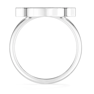 Anillo de Plata de Ley 925 con Engaste de Bisel, Piedra Lunar Arcoíris, Forma Ahimsa, Rebanada Natural, Elegante y Moderno para Bodas y Fiestas - Product Image 3