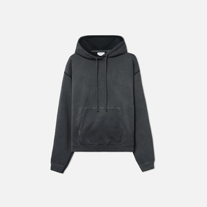 Sudadera con capucha vintage lavada con ácido para hombre 100% algodón polar diseño de logotipo personalizado de gran tamaño en blanco con patrón de impresión sólida - Product Image 2