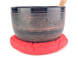 ชามทองเหลืองโบราณทำจากโลหะอลูมิเนียมสลักลายเสร็จชุบฝึกสมาธิบำบัดทางพุทธศาสนาโยคะ - Product Image 4