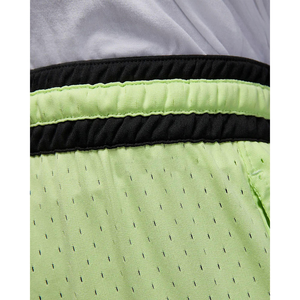 Men's Diamond Shorts 100% Polyester Mesh Light Liquid <b>Lime</b> & Black with Elastic Waistband and Striped Knit Tape - Product Image 6