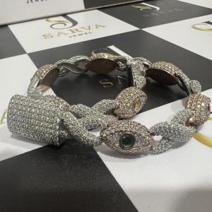 Chaîne cubaine en argent sterling 925 certifiée IGI, bijoux fins, diamant VVS pour homme, colliers en diamant plaqués or rose sur mesure - Product Image 1