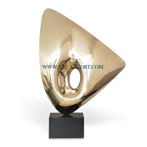 Escultura de aspecto atractivo pulida brillante plateada moderna, proveedor al por mayor, escultura de diseñador elegante de mesa fundida de aluminio - Product Image 3