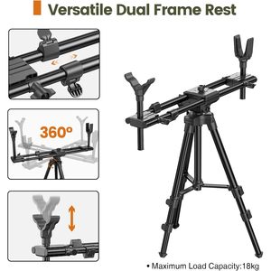 Trípode de Tiro Trakiom de 42.5 Pulgadas, Altura Ajustable de Aluminio, Soporte de Caza Negro - Product Image 2