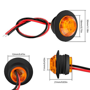 Nuova Luce LED Laterale Rotonda Ambra 12V per Camion, Set da 10 Pezzi, Indicatore di Posizione per Modello Howo - Product Image 1