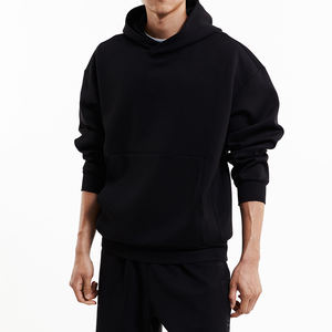 Heavyweight <b>Men's</b> for Puff Print <b>Hoodie</b> in <b>Black</b> Pure Cotton Material Digital Printing <b>Plain</b> Dyed Techniques Rhinestones for - Product Image 6