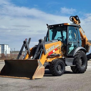 อุปกรณ์ก่อสร้าง 590N Case IH 580 รถตักล้อยางแบบแบคโฮ พร้อมบุ้งกี๋หน้าและแขนขุดหลัง สีเหลือง - Product Image 1